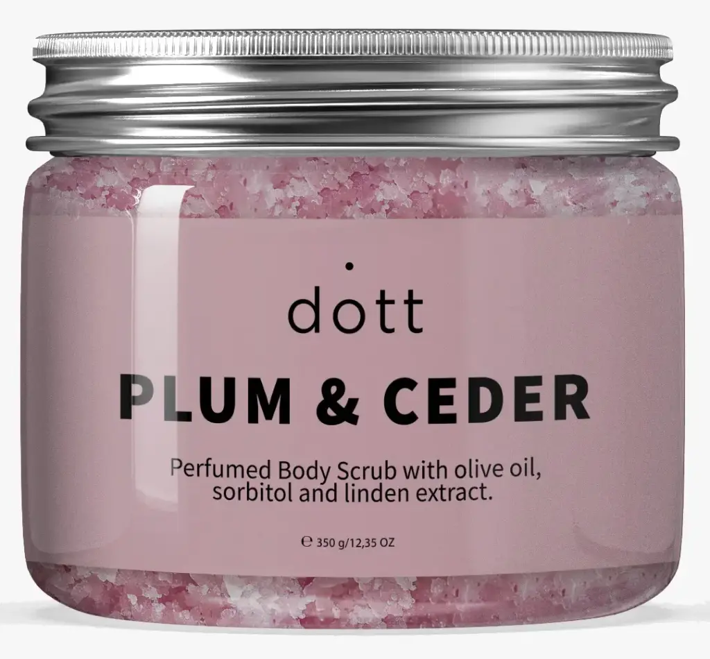 Dott-Perfumed Body Scrub With Olive oil, Sorbitol And Linden Extract | PLUM & CEDAR 350g