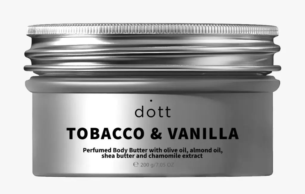 Dott-Perfumed Body Butter With Olive Oil, Almond Oil, Shea Butter And Chamomile Extract | TOBACCO & VANILLA 200g