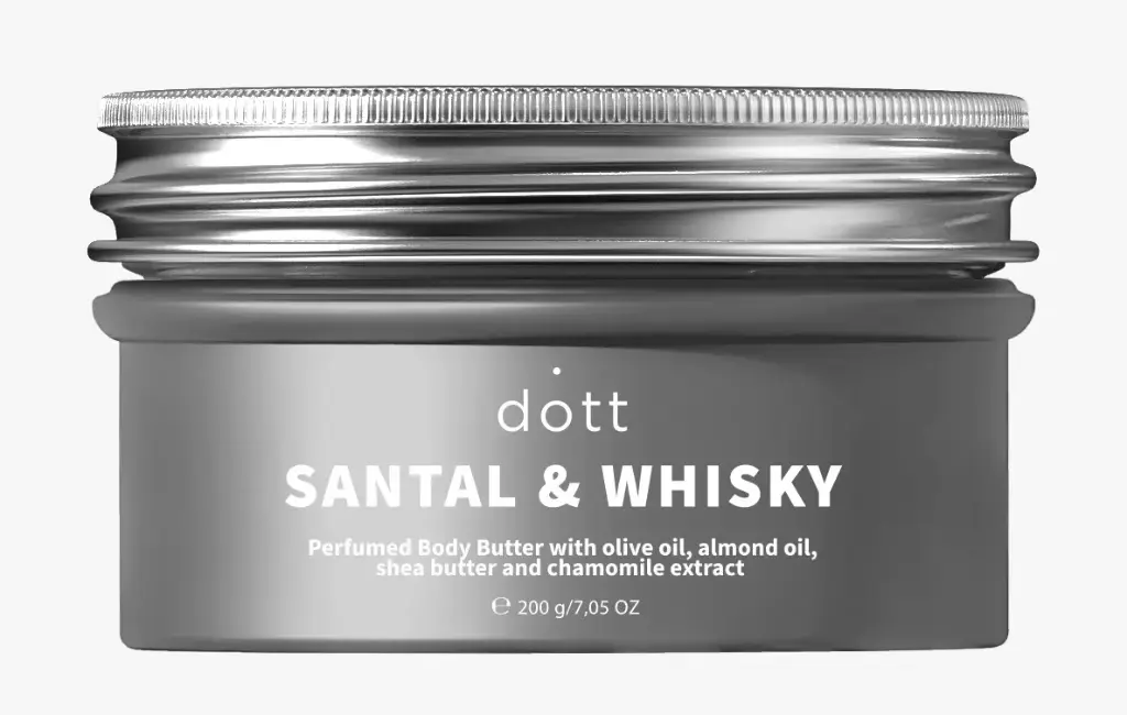 Dott-Perfumed Body Butter With Olive Oil, Almond Oil, Shea Butter And Chamomile Extract | SANTAL & WHISKY 200g