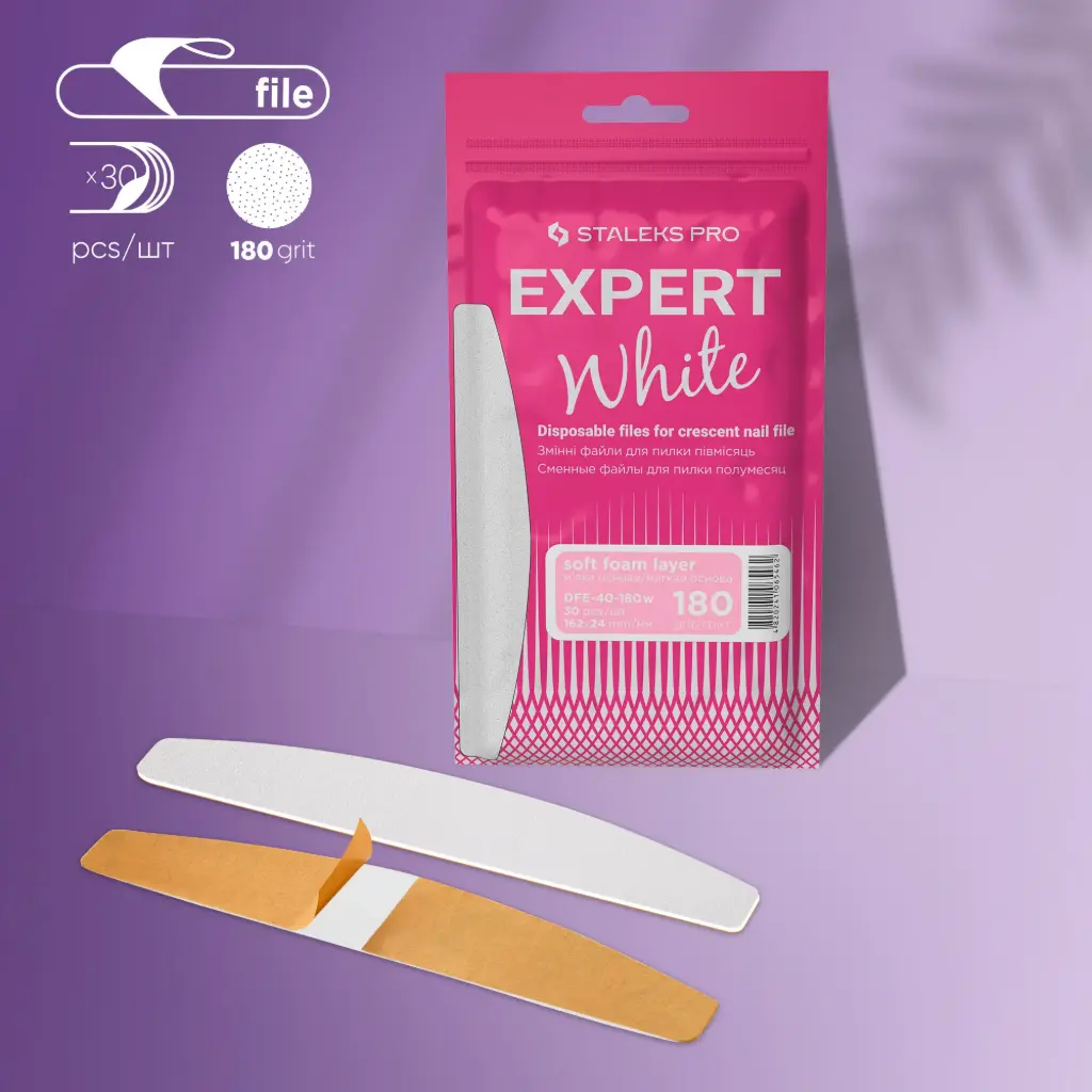 [DFE-40-180W] Staleks-White Files For Crescent 180