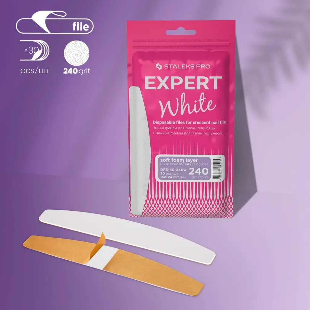 [DFE-40-240W] Staleks-White Files For Crescent 240
