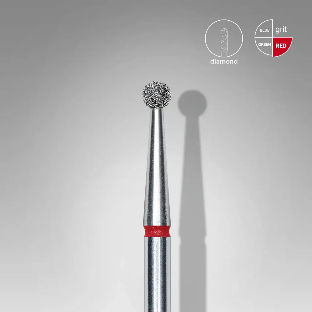 [FA01R025] Staleks-Diamond Nail Drill Bit Ball Red Expert 2.5 mm